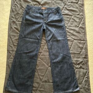 Deener women jeans denim dark blue straight leg low rise 5 pockets size 27